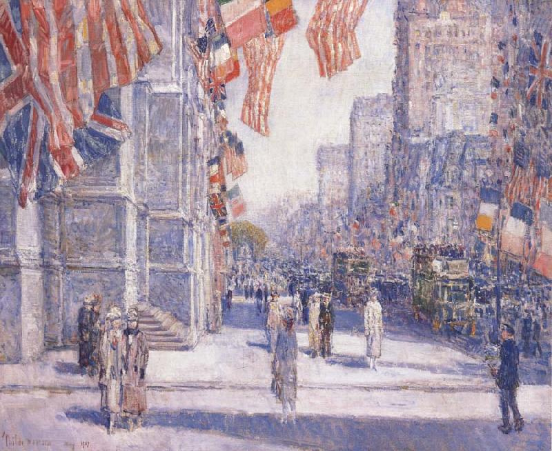 Early Morning on the Avenue in May 1917, Childe Hassam